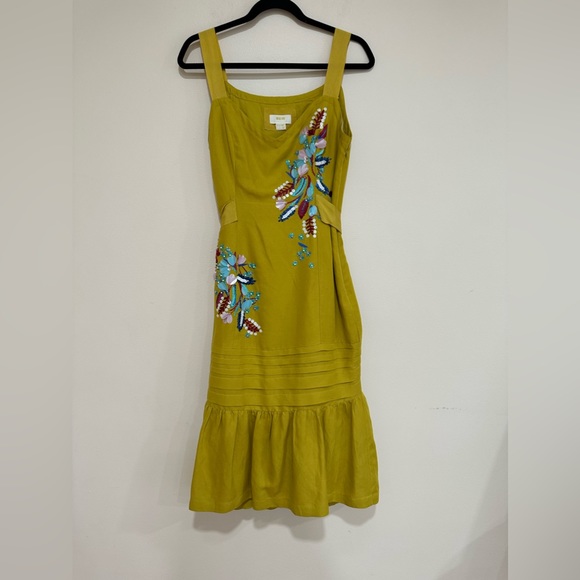 Anthropologie Dresses & Skirts - Women’s anthropology Maeve embroidered mustard color dress. Size 10.